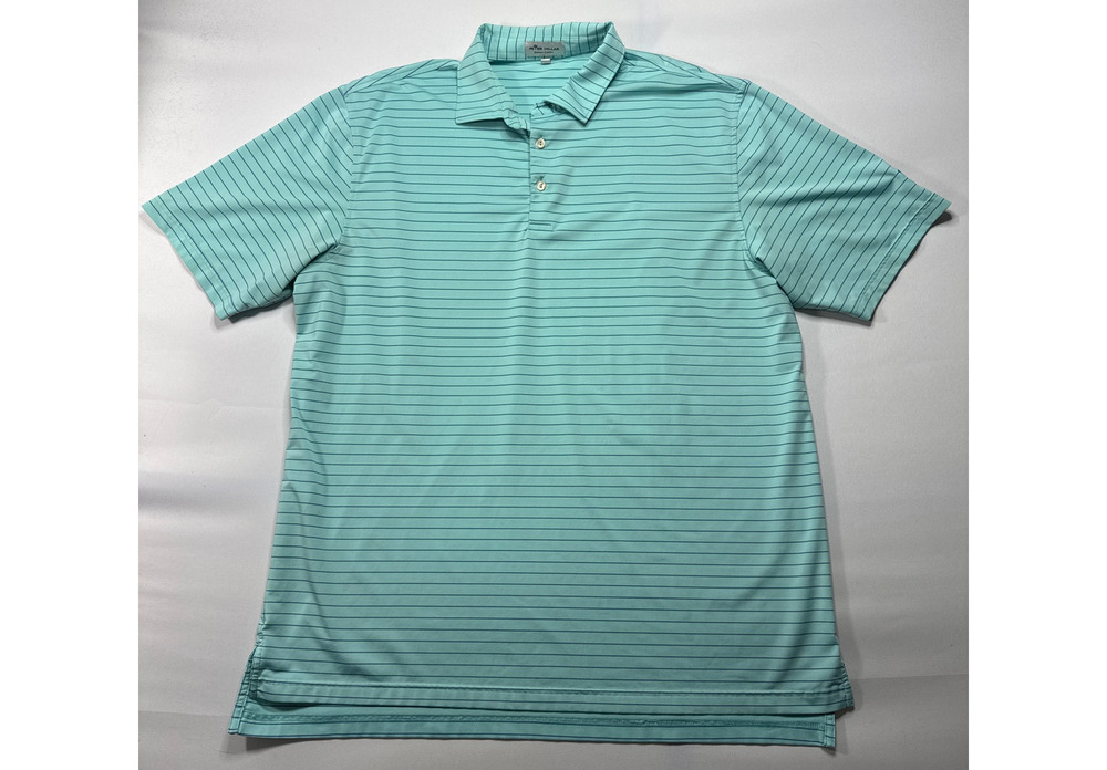 Peter Millar Summer Comfort Men's Blue Striped Golf Polo Shirt - Size‎ XL